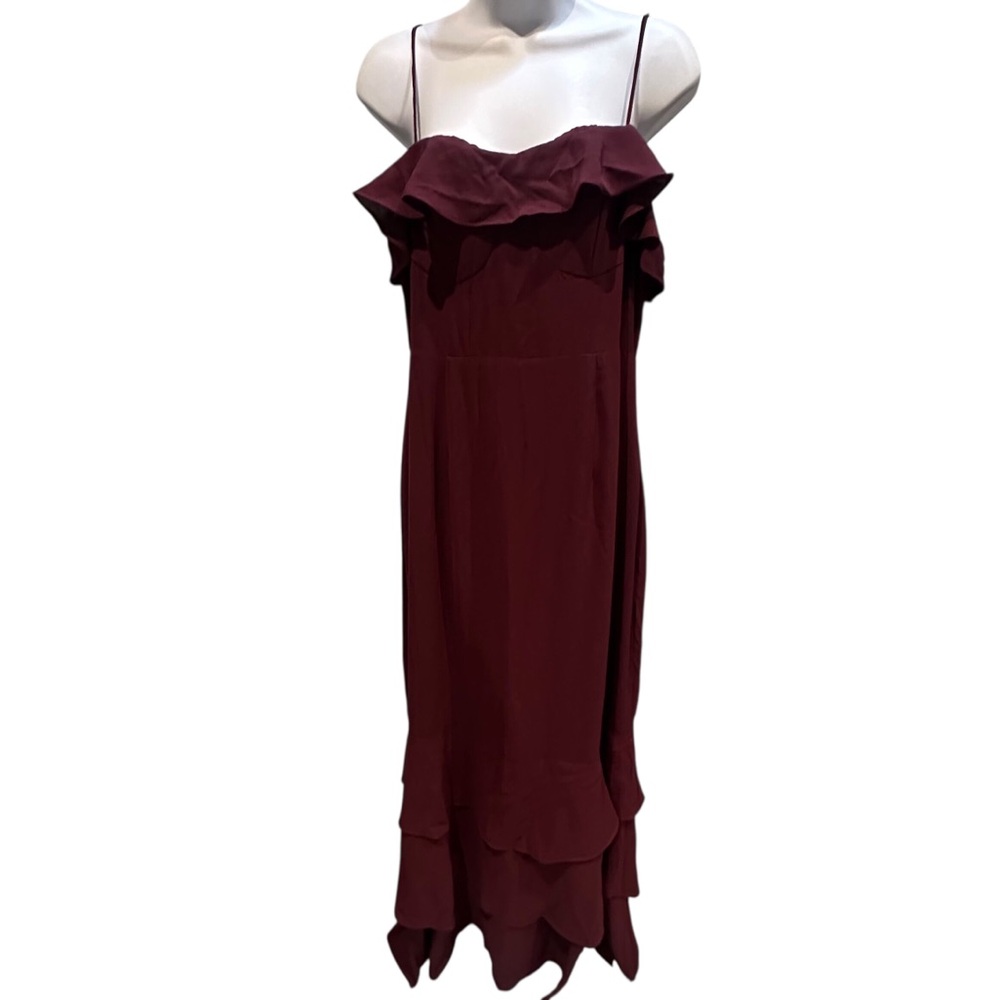 Lively Evenings Plum Purple Sleeveless Tiered Maxi Dress Size Large - Picture 6 of 14